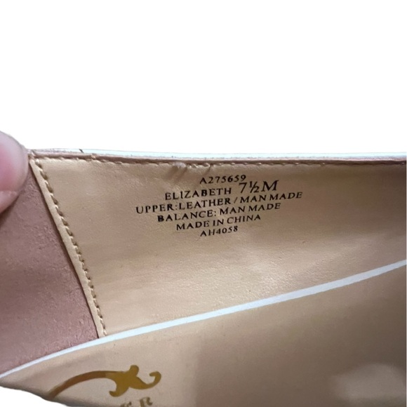C. Wonder Tan Cream Leather Patent Ballet Flats Horse Bit Cap Toe Two-tone 7.5 - Picture 2 of 15